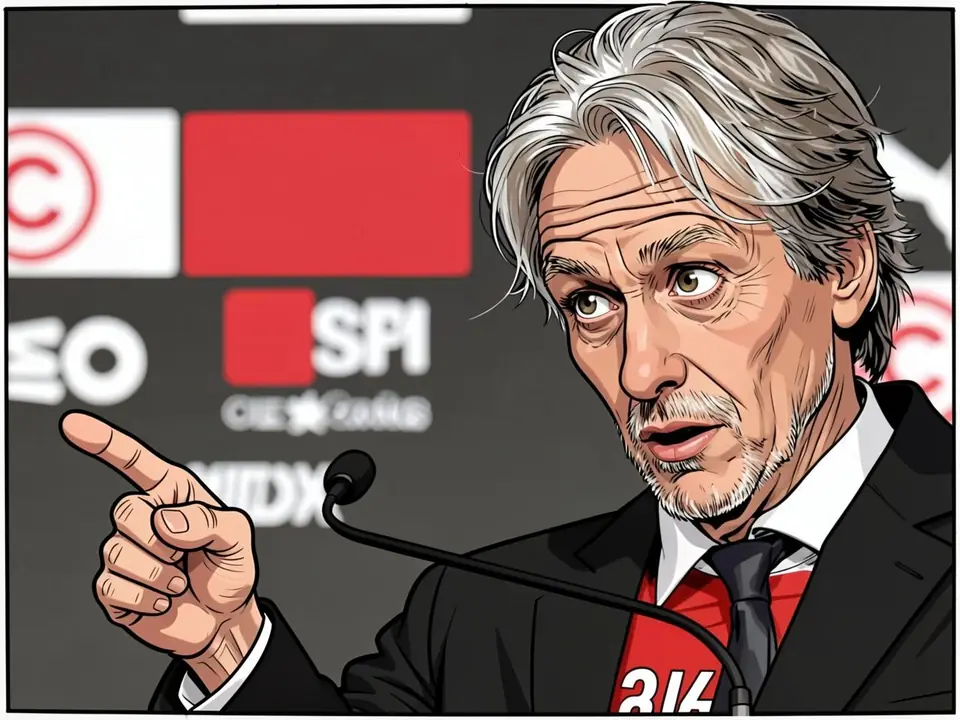 Роберто Мартинеш на пресс-конференции, объявляя состав сборной Португалии перед Лигой наций