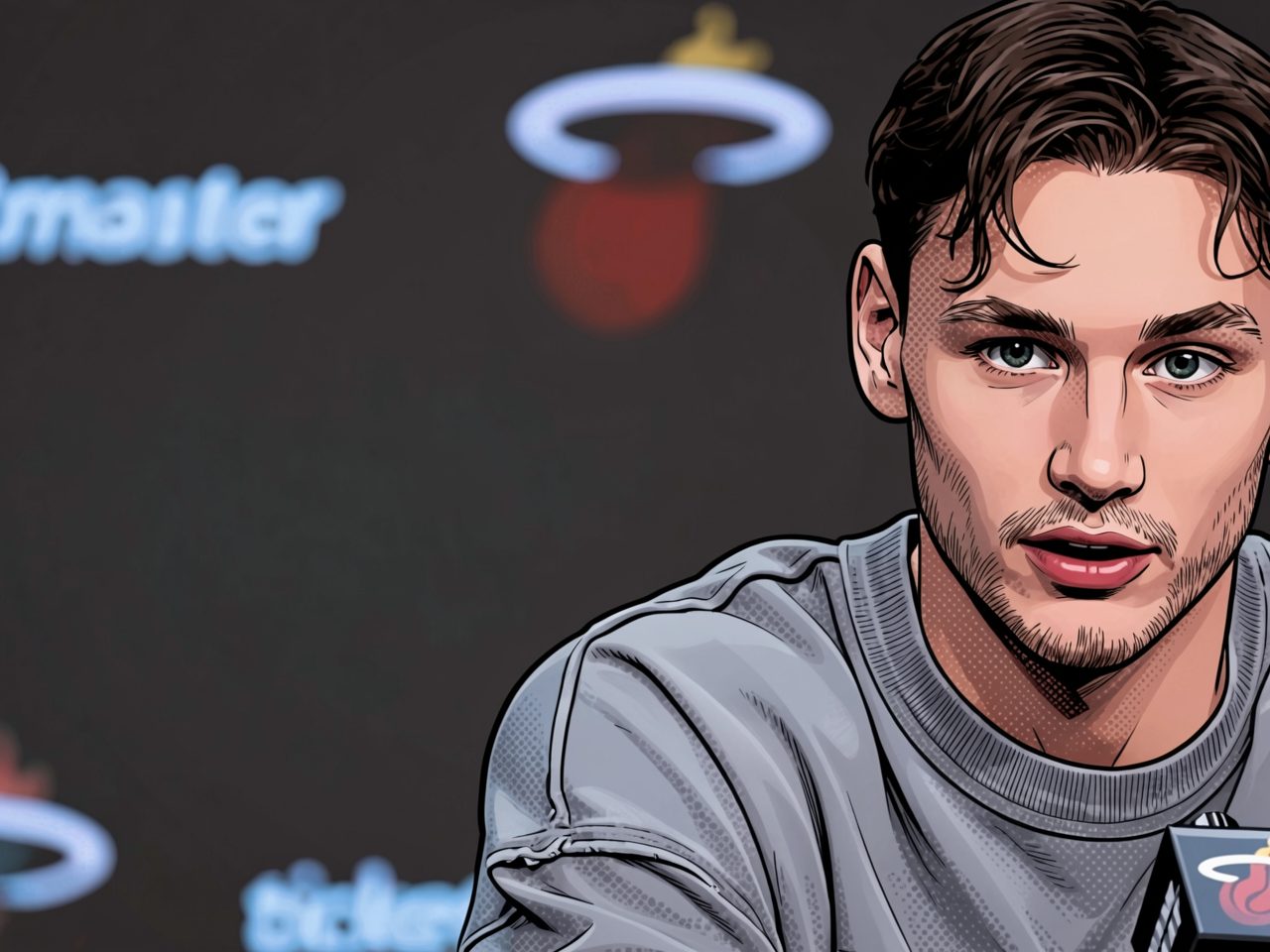 Pelle Larsson at a press conference after extending his contract with Miami