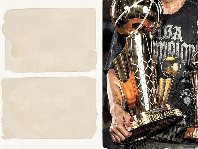 Рука держит золотой кубок НБА с сеткой, на футболке надпись NBA Champion