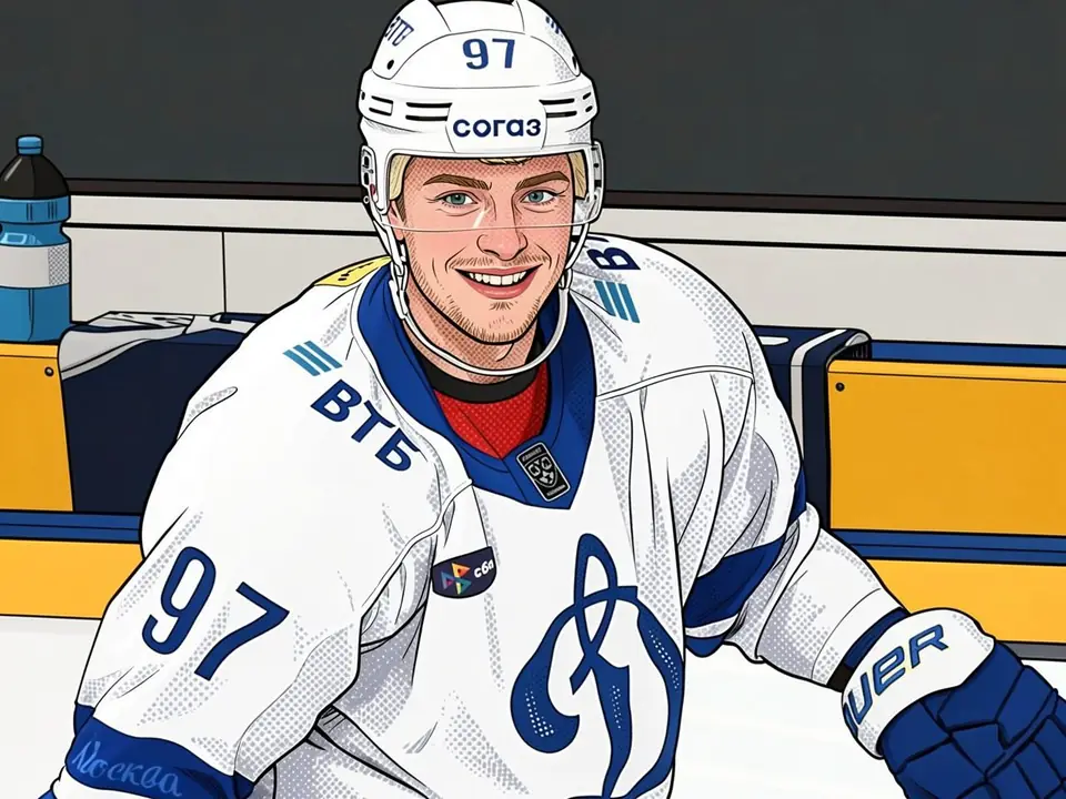 Gusev in CSKA kit number 97 on ice