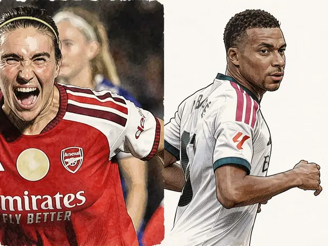 Two footballers in red and white Arsenal kits on the pitch during a match