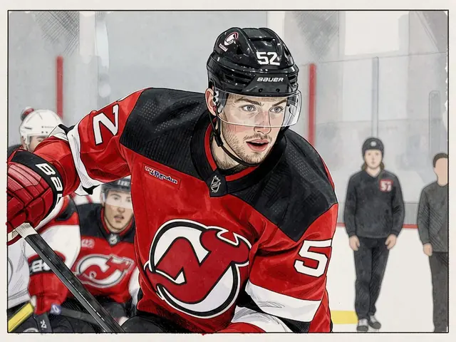 Anton Silaev im Trikot der New Jersey Devils beim Training