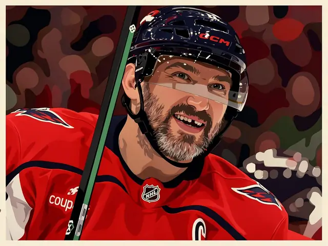 Alexander Ovechkin in a red Washington Capitals jersey with a captain's 'C' on the chest