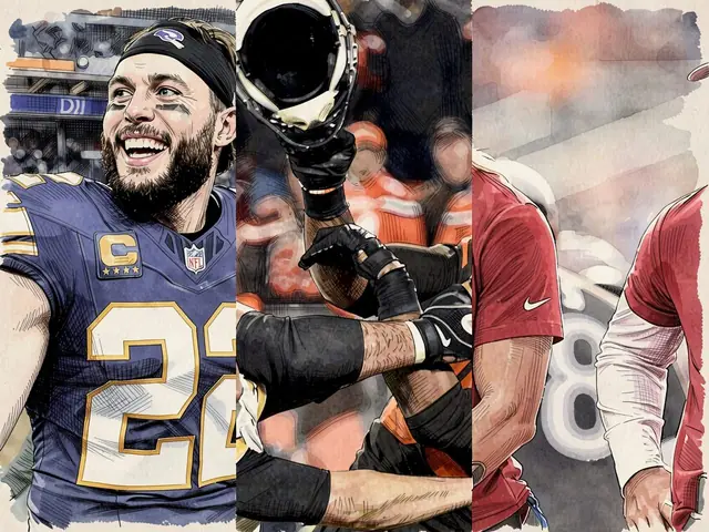 Два игрока 49ers в красных тренировочных джерси стоят на поле