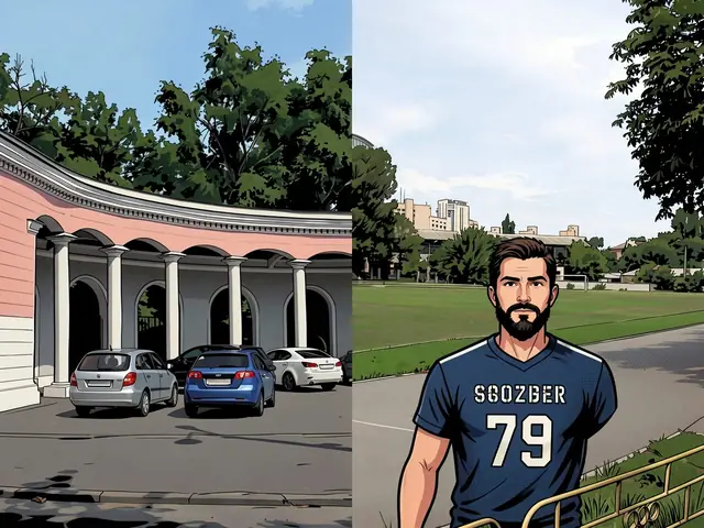 Игрок «Утрехта» в синей форме с надписью SOOZBER и номером 79 на фоне стадиона