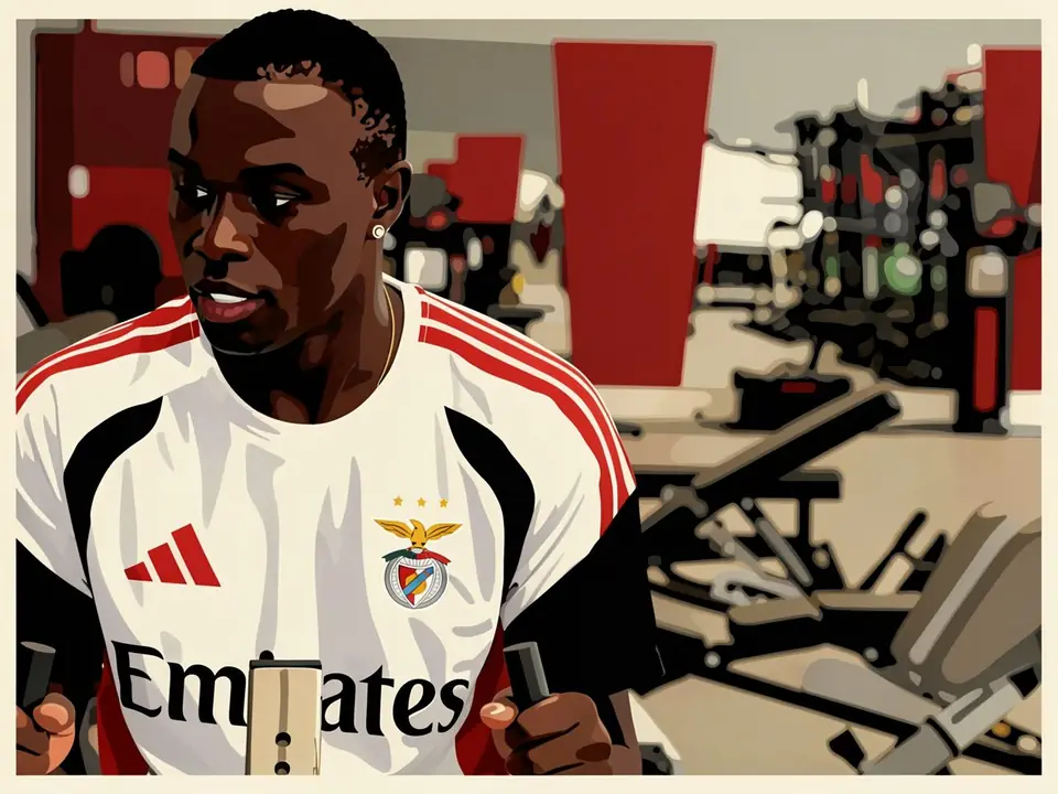 Broma im Benfica-Trikot im Fitnessstudio vor Wechsel zu Aris