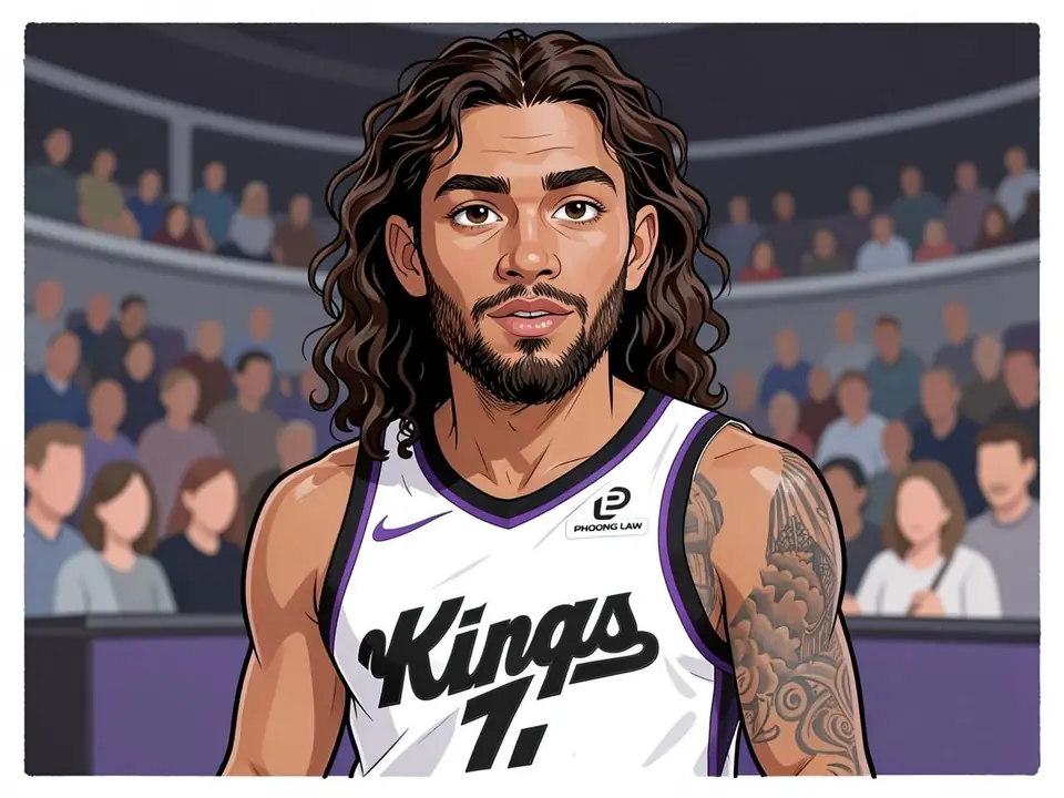 Devin Carter in weißer Kings-Jersey Nummer 7 vor Tribünenhintergrund