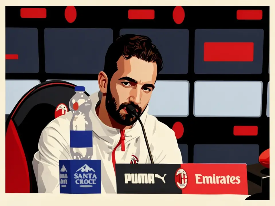 Milan coach Ruben Amorim at a press conference