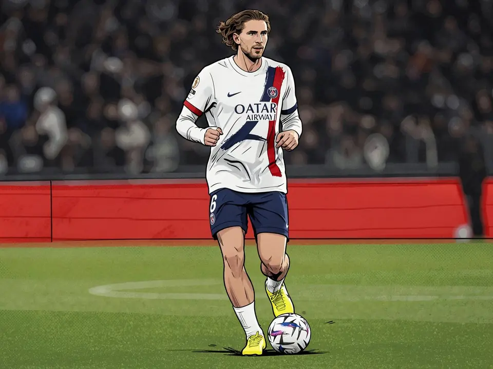 Ilya Zabarnyi in weißer PSG-Kleidung mit Nummer 6 dribbelt den Ball