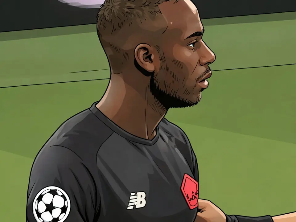 Thiago Portugal in Portos schwarzer Trikot mit Champions-League-Abzeichen am Ärmel. Spieler auf grünem Stadionhintergrund.