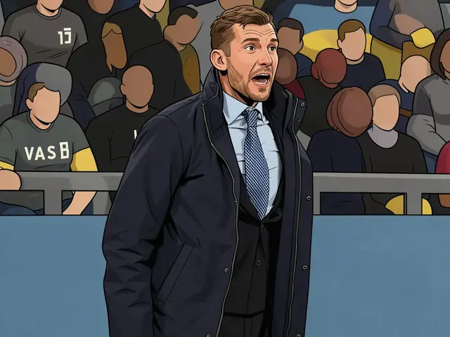 Andrij Schewtschenko in dunklem Mantel am Spielfeldrand zum 50. Geburtstag