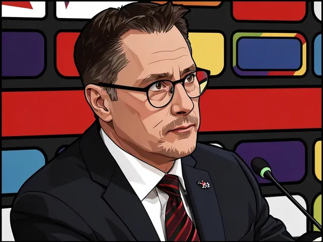 Avangard coach Guy Boucher speaks at a press conference following the team's 1:5 loss to Metallurg.