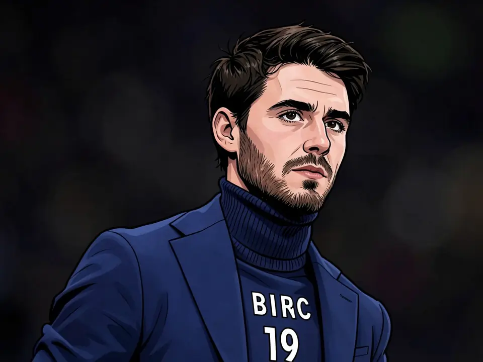 Alberto Gilardino in a blue suit and turtleneck