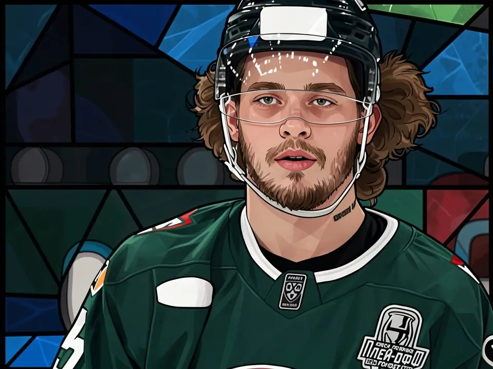 Ak Bars forward Galimov in green kit and helmet on the ice.