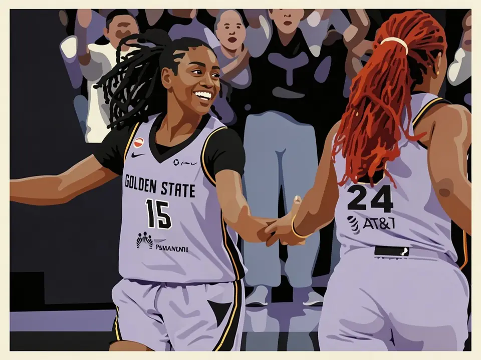 Valkyries-Spielerinnen feiern ihren Playoff-Sieg