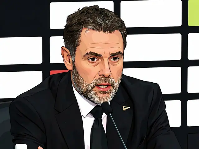 Coach Gordon at a press conference after the loss to SKA