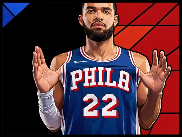 Center Johnny Broom in einem blauen Philadelphia-Trikot mit PHILA und Nummer 22.