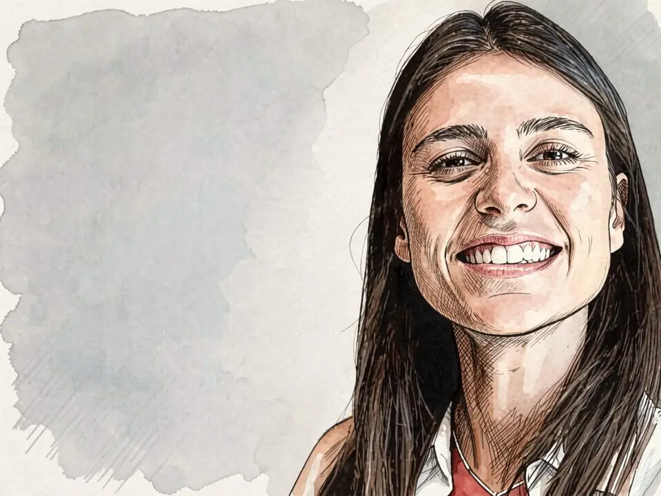 Portrait of Mafalda Monteiro, new head of marketing at La Liga, in a white shirt.