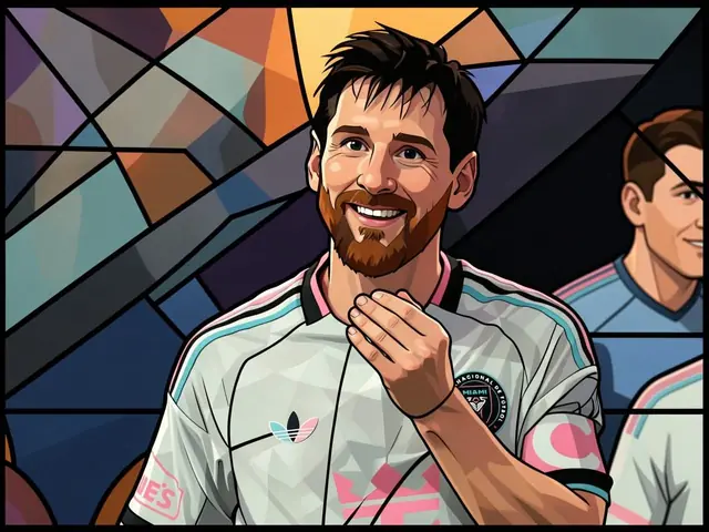 Lionel Messi in an Inter Miami kit clapping after the match