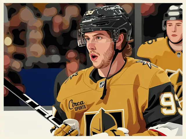 Mitch Marner in einem Vegas Golden Knights-Trikott auf dem Eis
