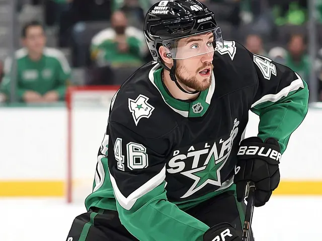 Ilya Lubushkin in a Dallas Stars jersey on the ice
