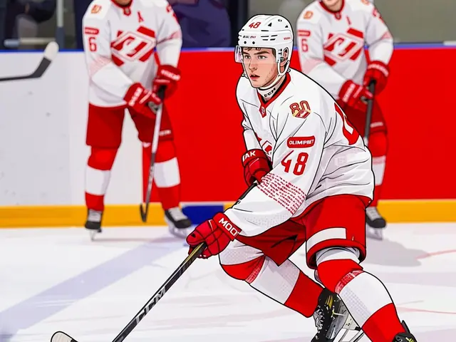 Nikolai Dronov in MHC Spartak-Ausrüstung auf dem Eis