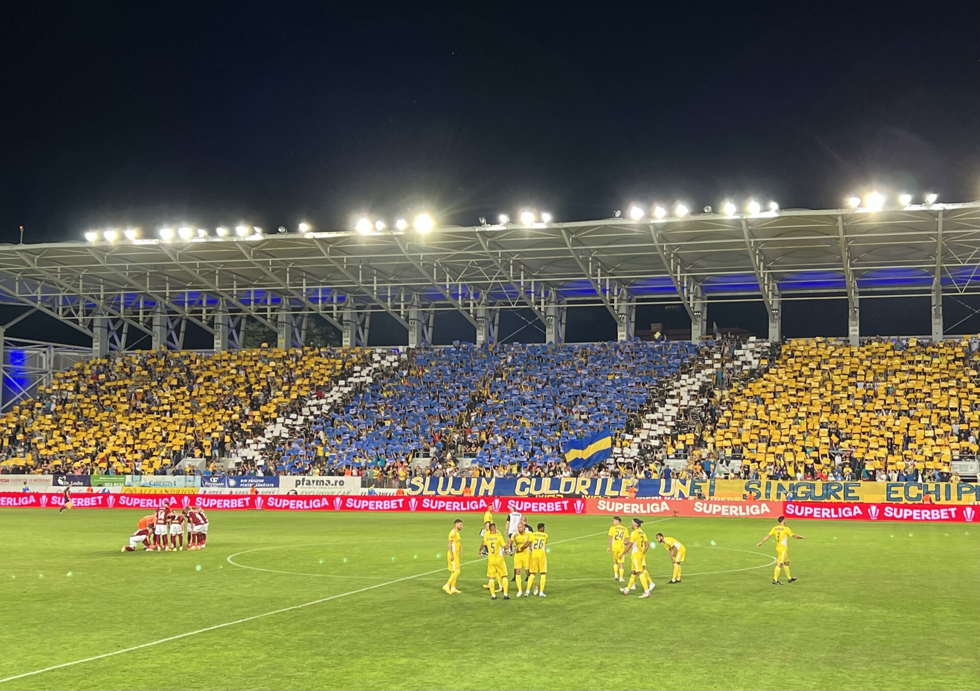 Petrolul Ploiești versus Rapid București in the Liga I , on 13 August 2022.