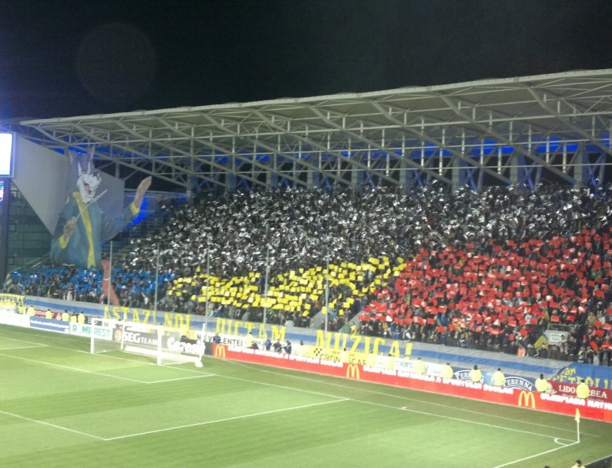 FC Petrolul Ploiești choreography (3D) during a home match