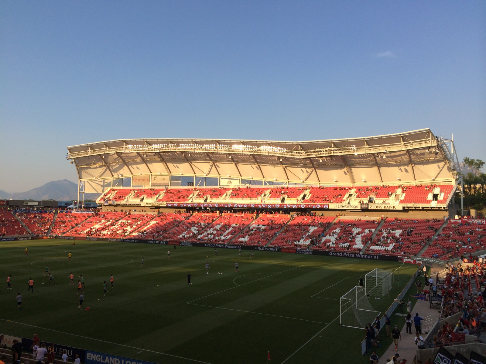 Rio Tinto Stadium during pre-match warmups on July 19th as Real Salt Lake host the visiting Vancouver Whitecaps