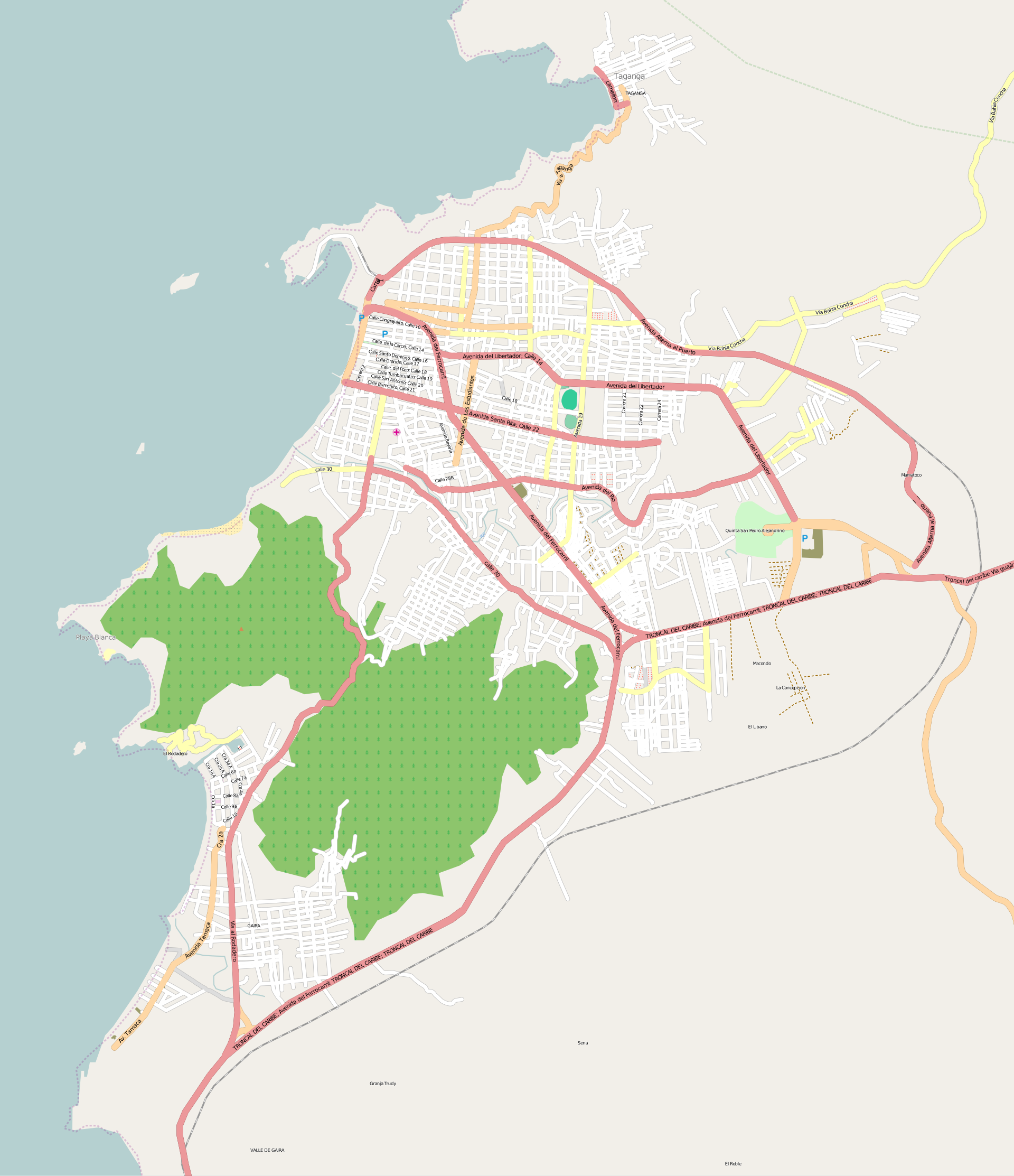 Map of Santa Marta, Colombia