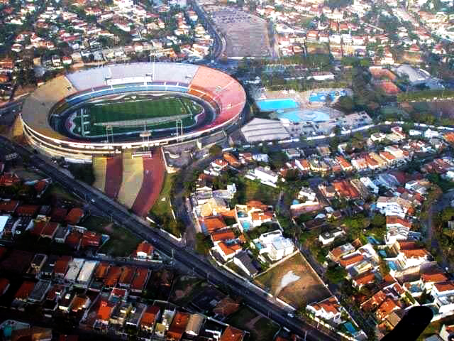 aerial photo of the Cícero Pompeu de Toledo stadium, known as Morumbi.