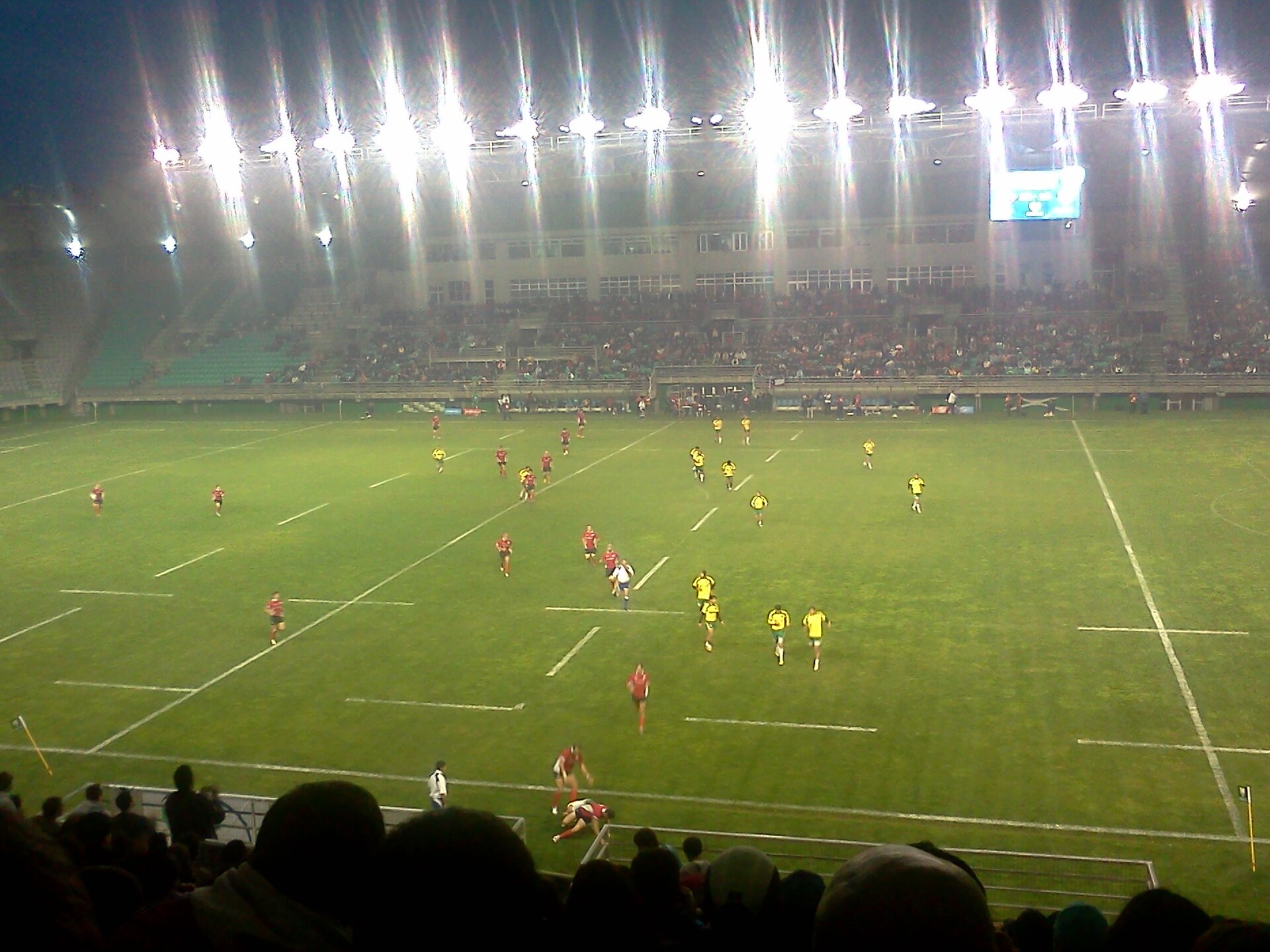 Chile enfrentando a Brasil por el Sudamericano clasificatorio al Mundial de Rugby Inglaterra 2015, en el Estadio Germán Becker de Temuco.