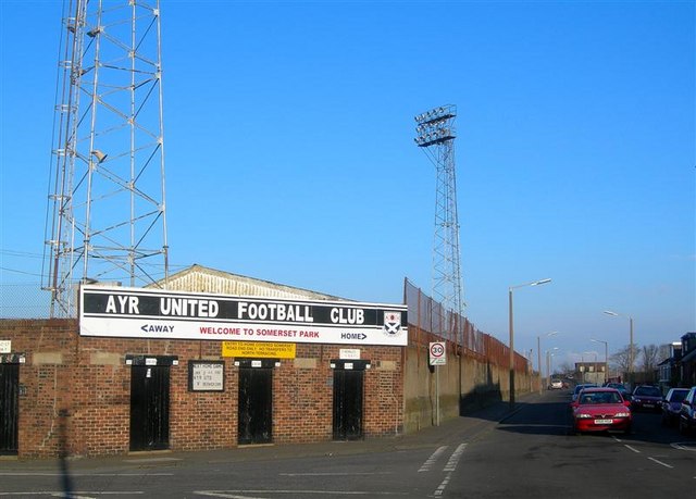 The main entrance of Ayr United Football Club