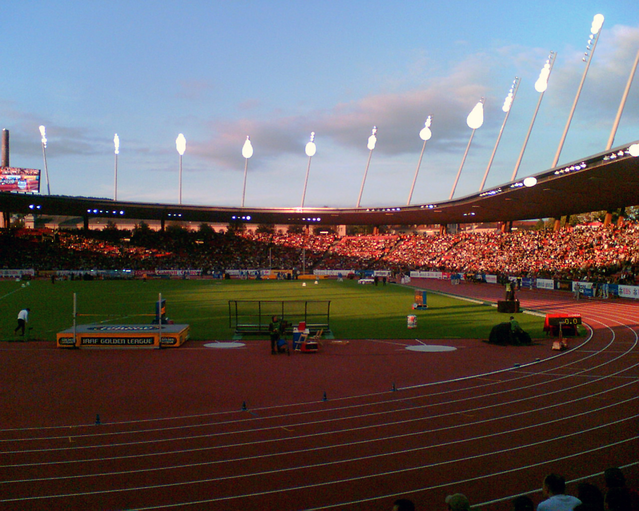 Annual athletics meeting Weltklasse Zürich in the new stadium Letzigrund before the opening ceremony