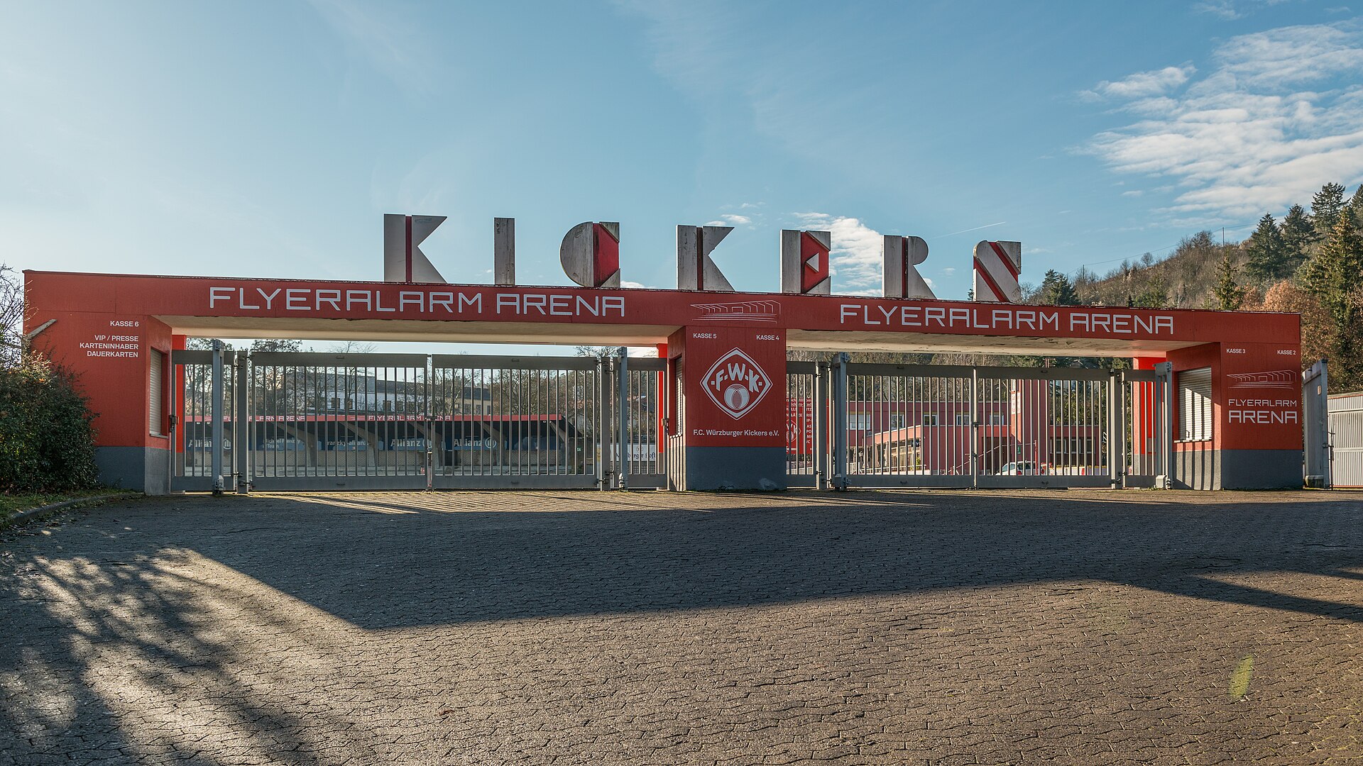 The Entry to the Flyeralarm Arena, the home of the FC Würzburger Kickers