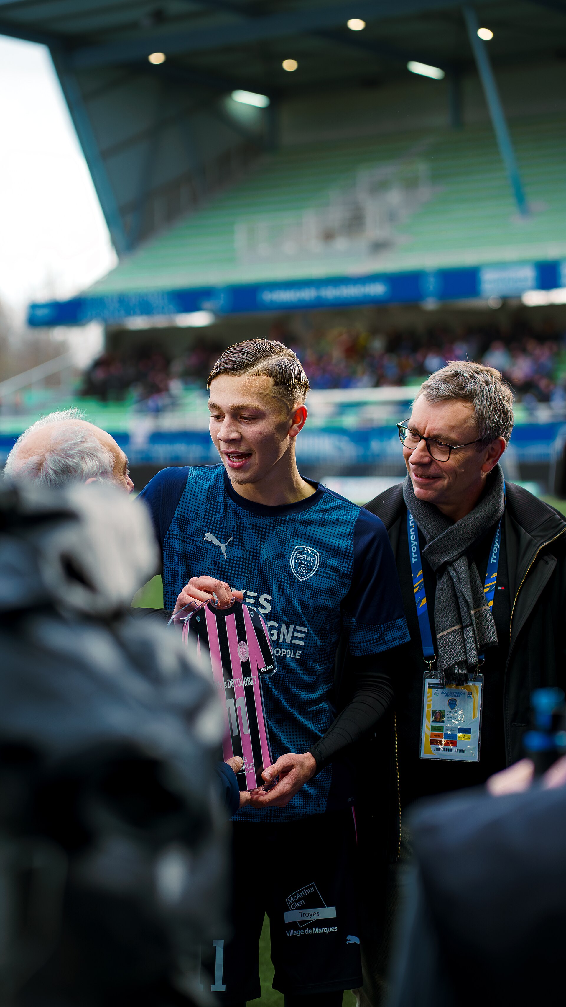 Portrait of soccer player Mathys Detourbet (ESTAC Troyes). Photo taken by Yann Barthaux Photography.