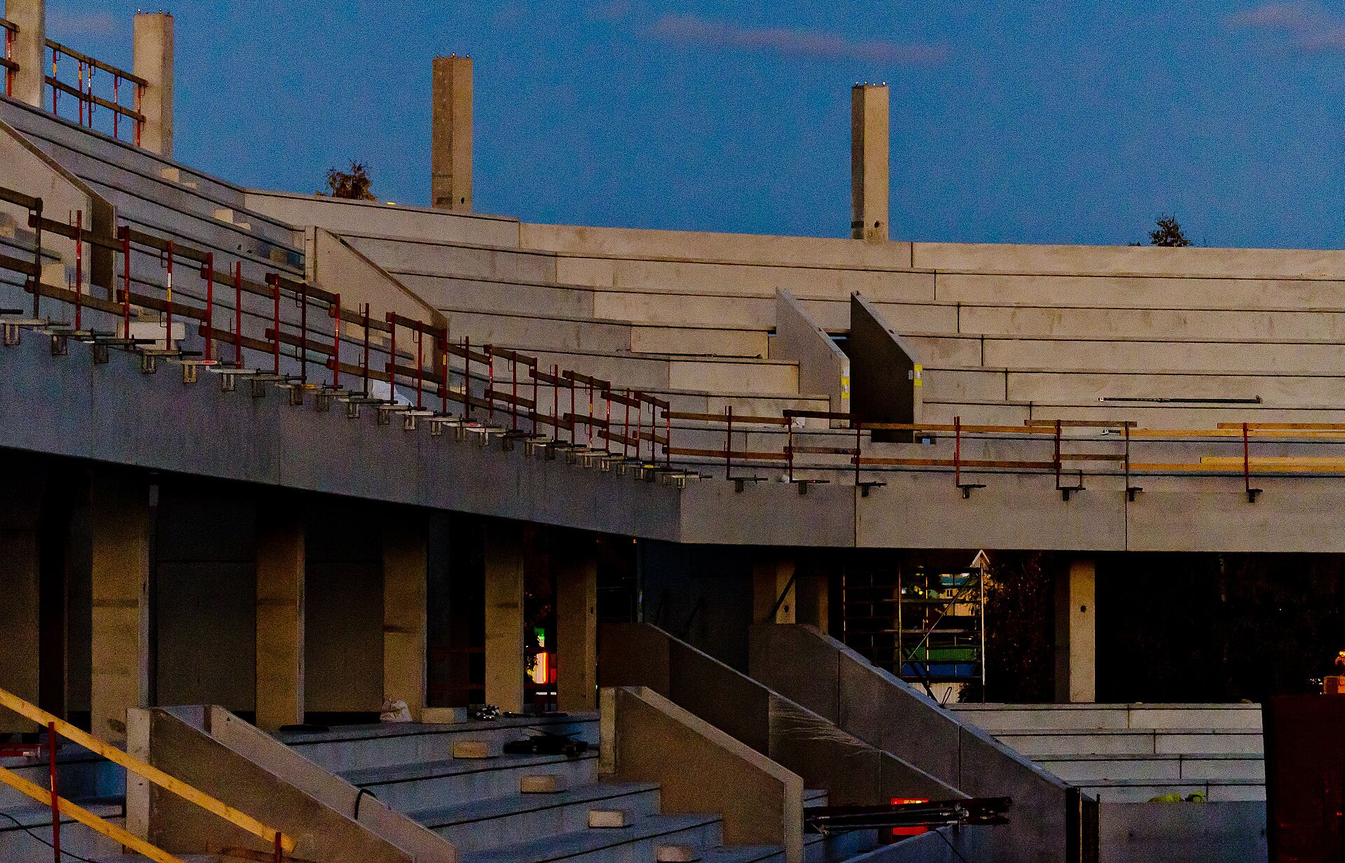 The north stand of Östers IF's new football stadium Myresjöhus Arena being built, October 12 2011.