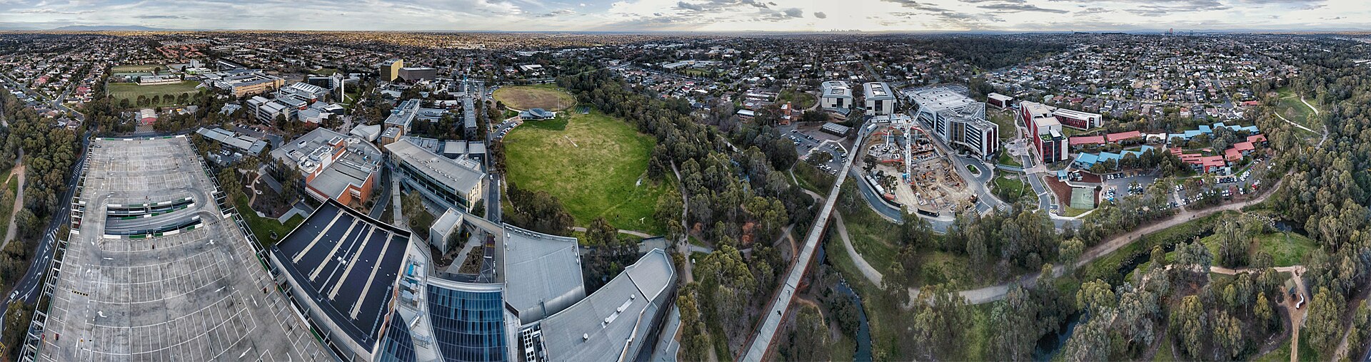 Deakin University Burwood Campus Aerial Panorama. Shot September 2018. Altitutude: 110m.