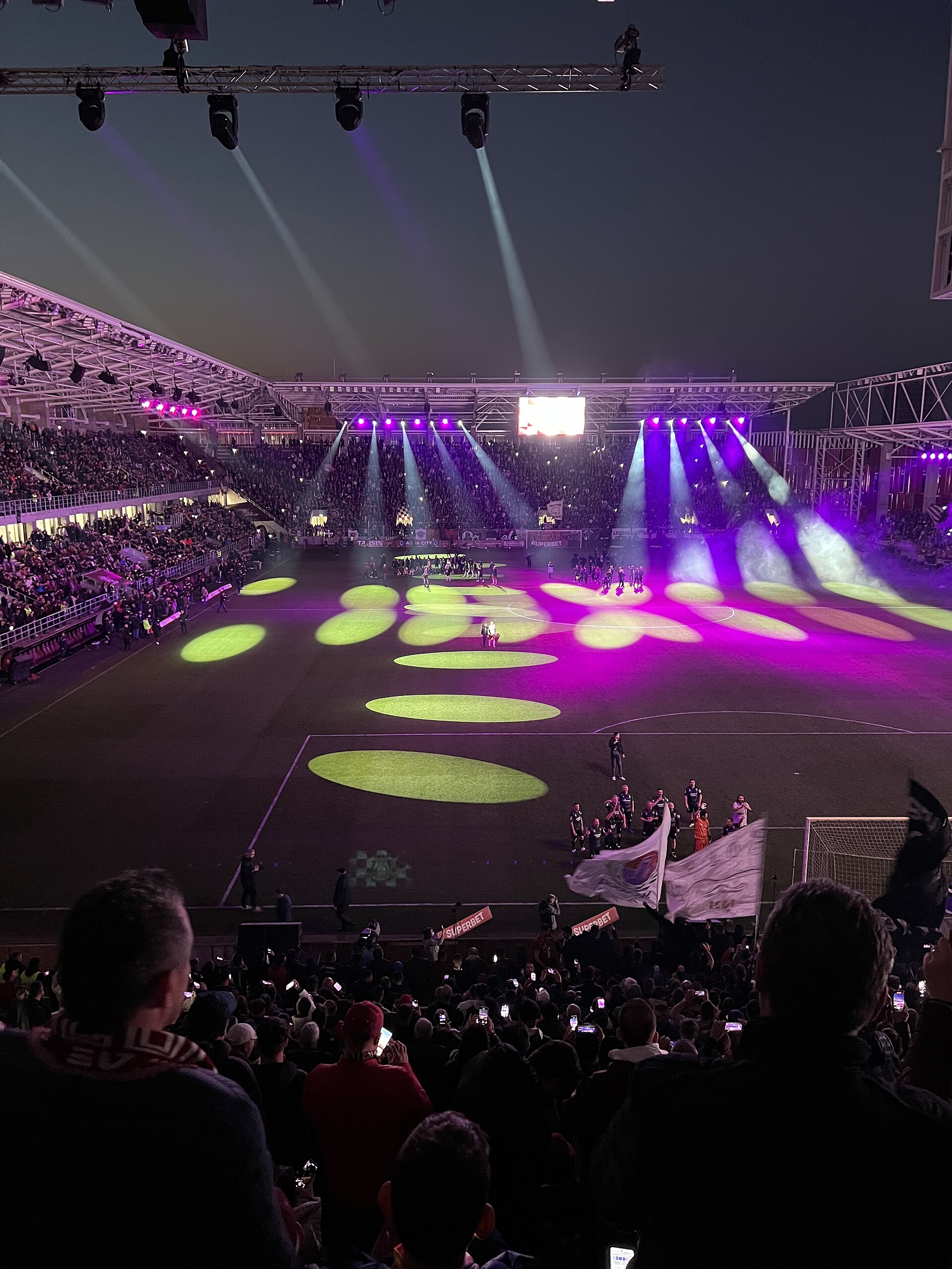 Rapid Arena light show on inauguration day, 26 March 2022.