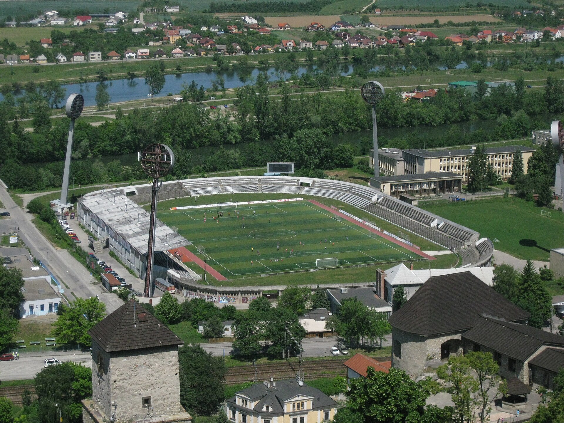 Football stadium in Trenčín, Slovakia