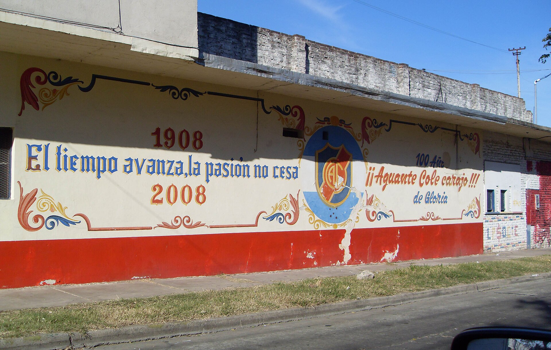 Mural on Club Atlético Colegiales, on Malaver street, Florida Oeste, Buenos Aires, Argentina.