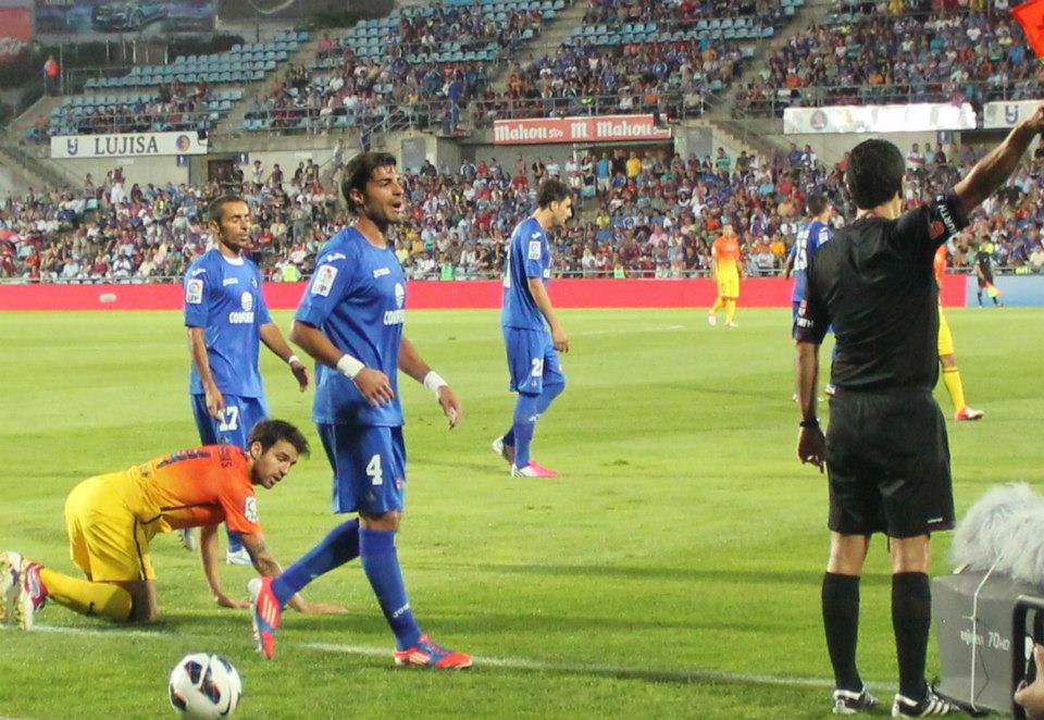 Partido disputado entre el Getafe y el FC Barcelona.