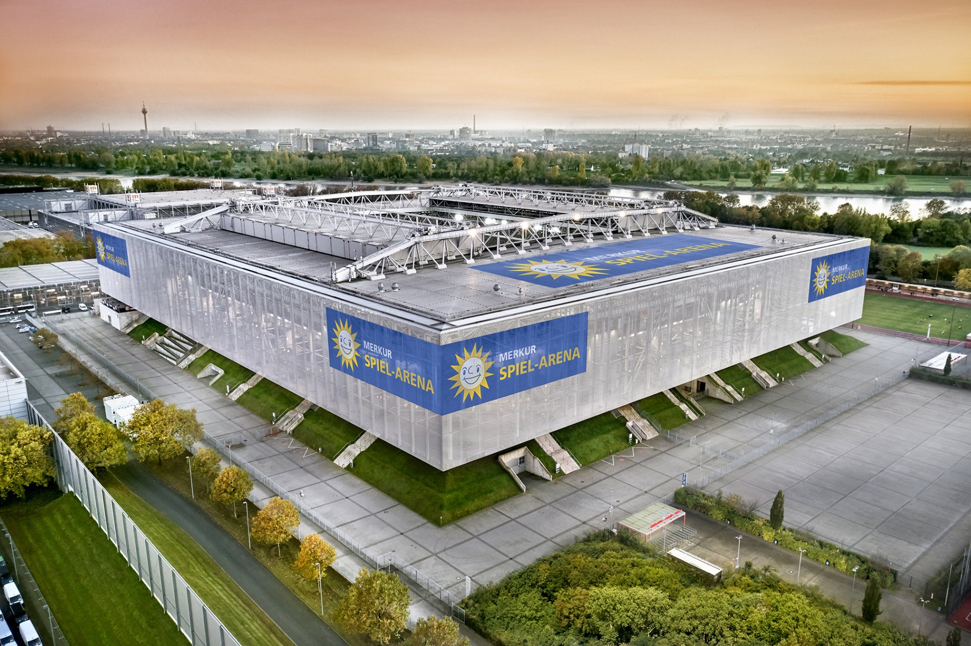 Current picture of the MERKUR Spiel-Arena in Düsseldorf-Stockum, Germany