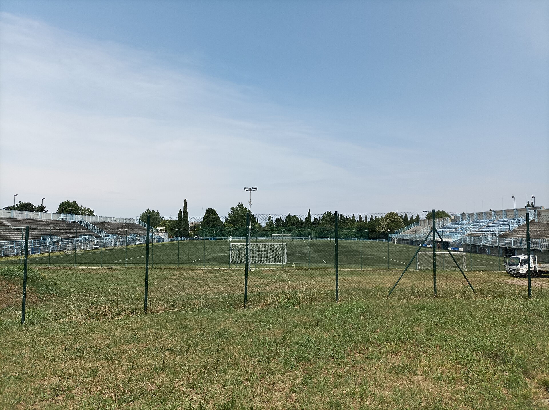 Izola City Stadium from behind the western goal