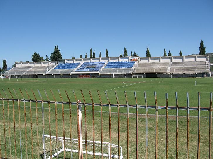 Izola city stadium, home of FC Bonifika Izola , east