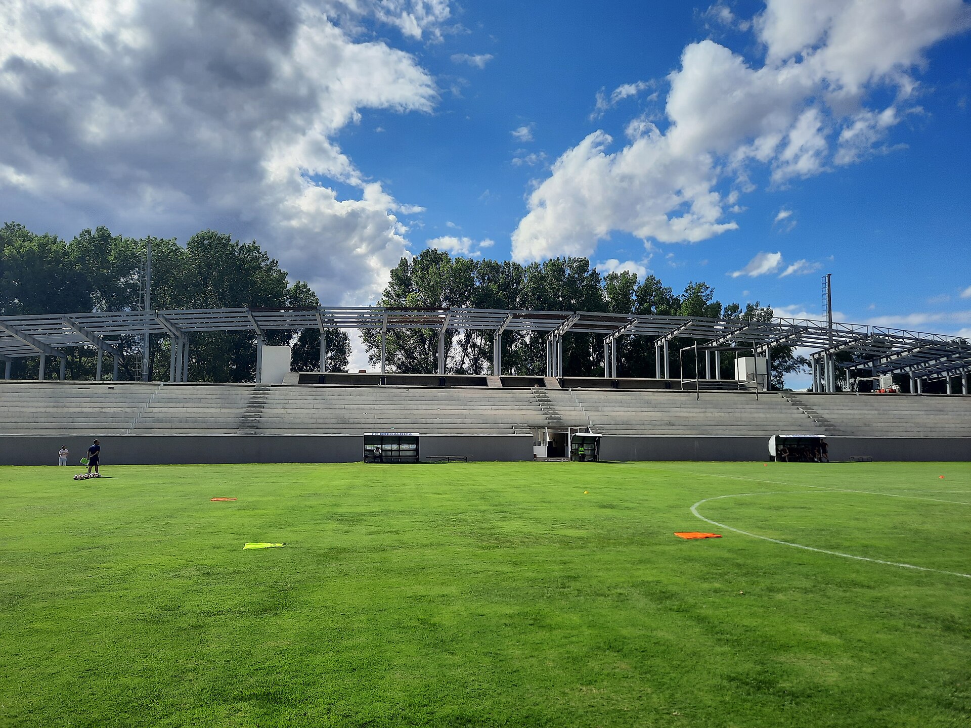 The western stand of the Štip City Stadium‎.