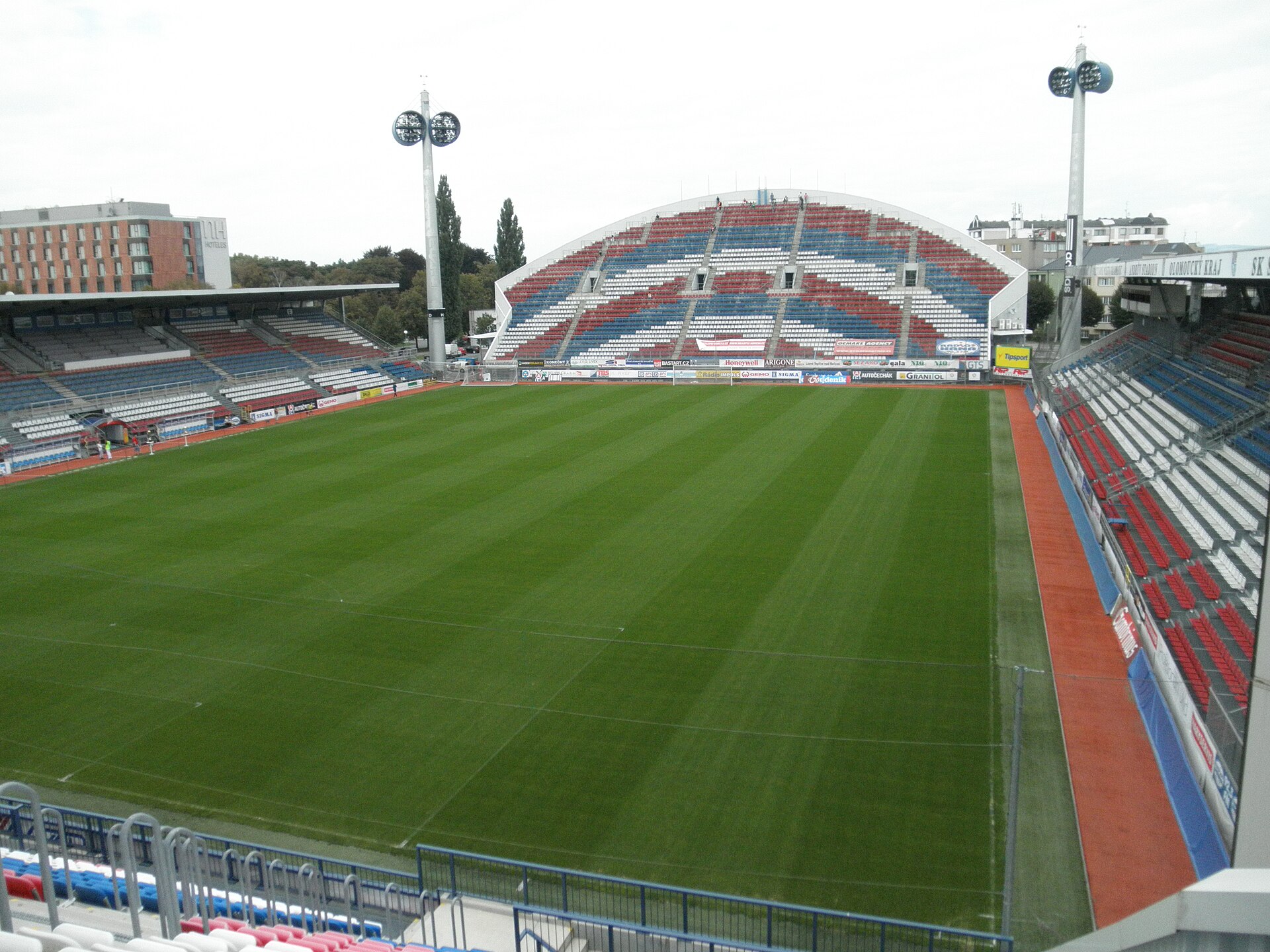 Andrův stadion in Olomouc. View from the south-east corner.
