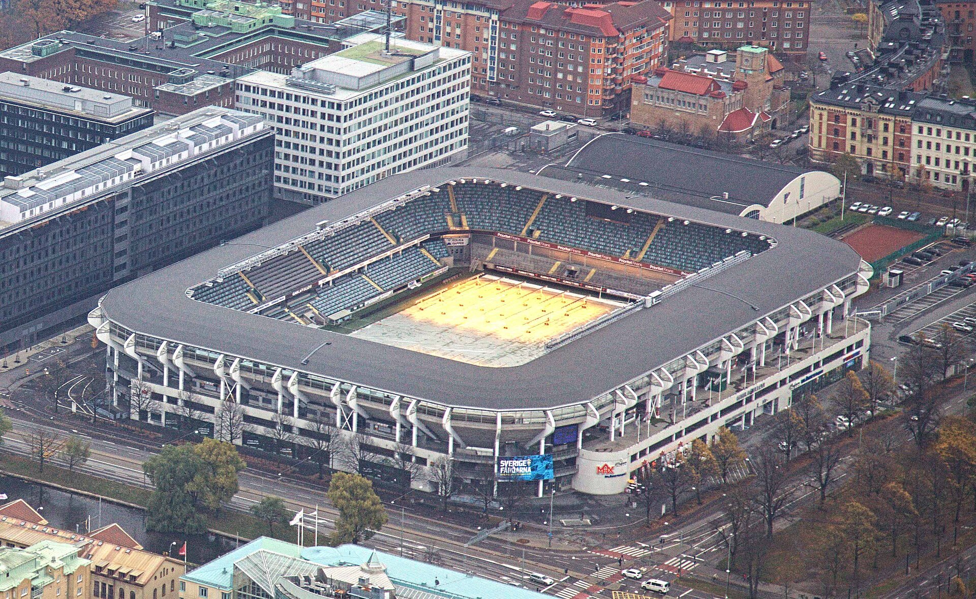 Photo taken on a helicopter over Gothenburg