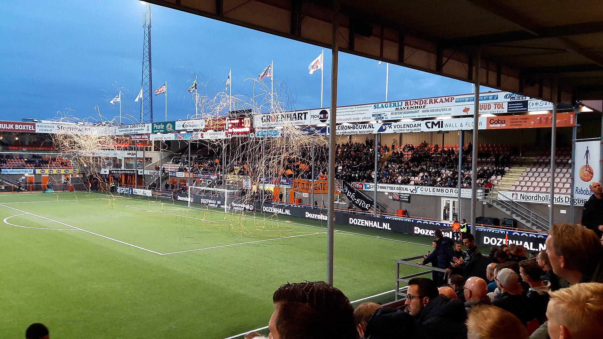 FC Volendam fans before the KNVB Beker match between FC Volendam and PSV Eindhoven.
