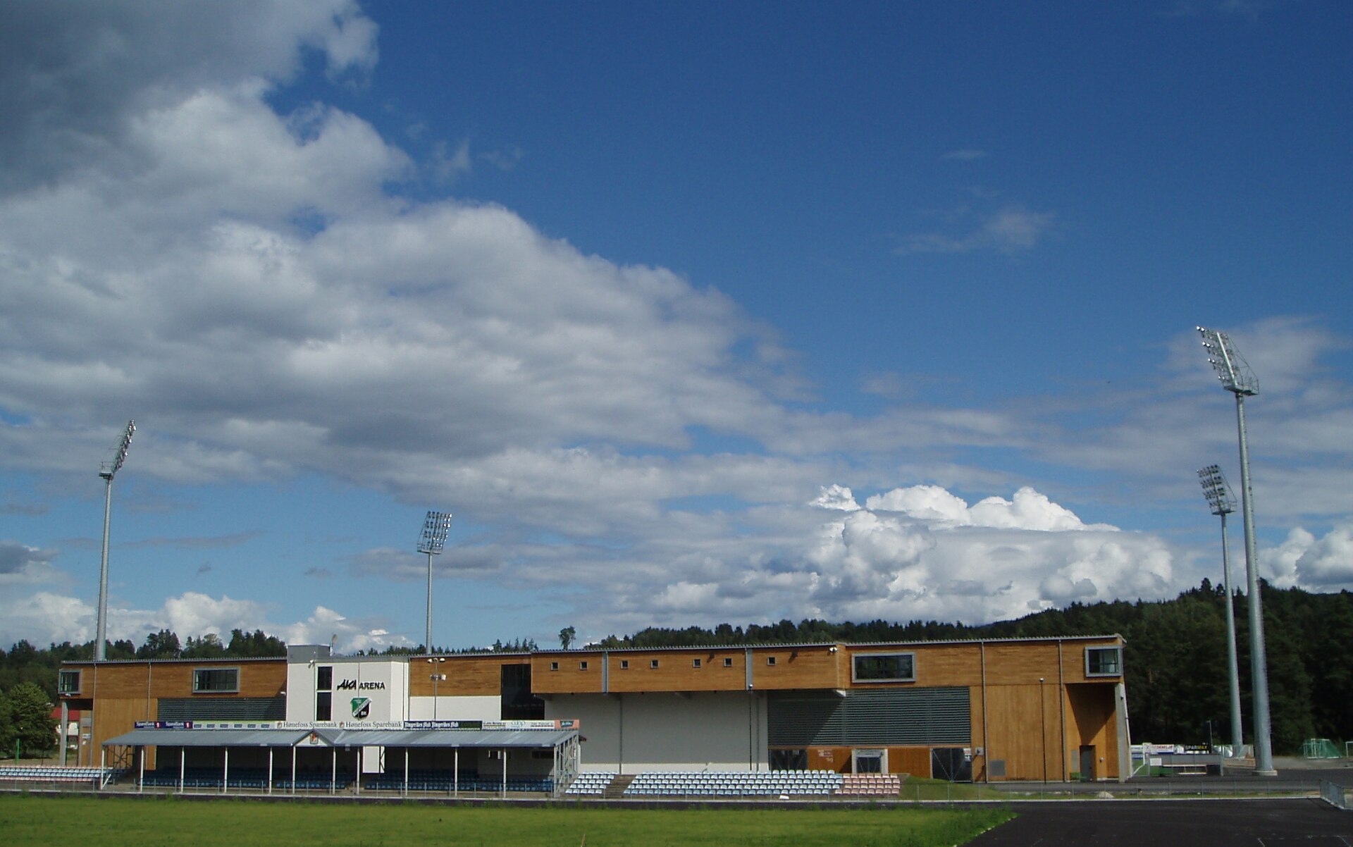 AKA Arena, the football stadium of Hønefoss Ballklubb in Norway.